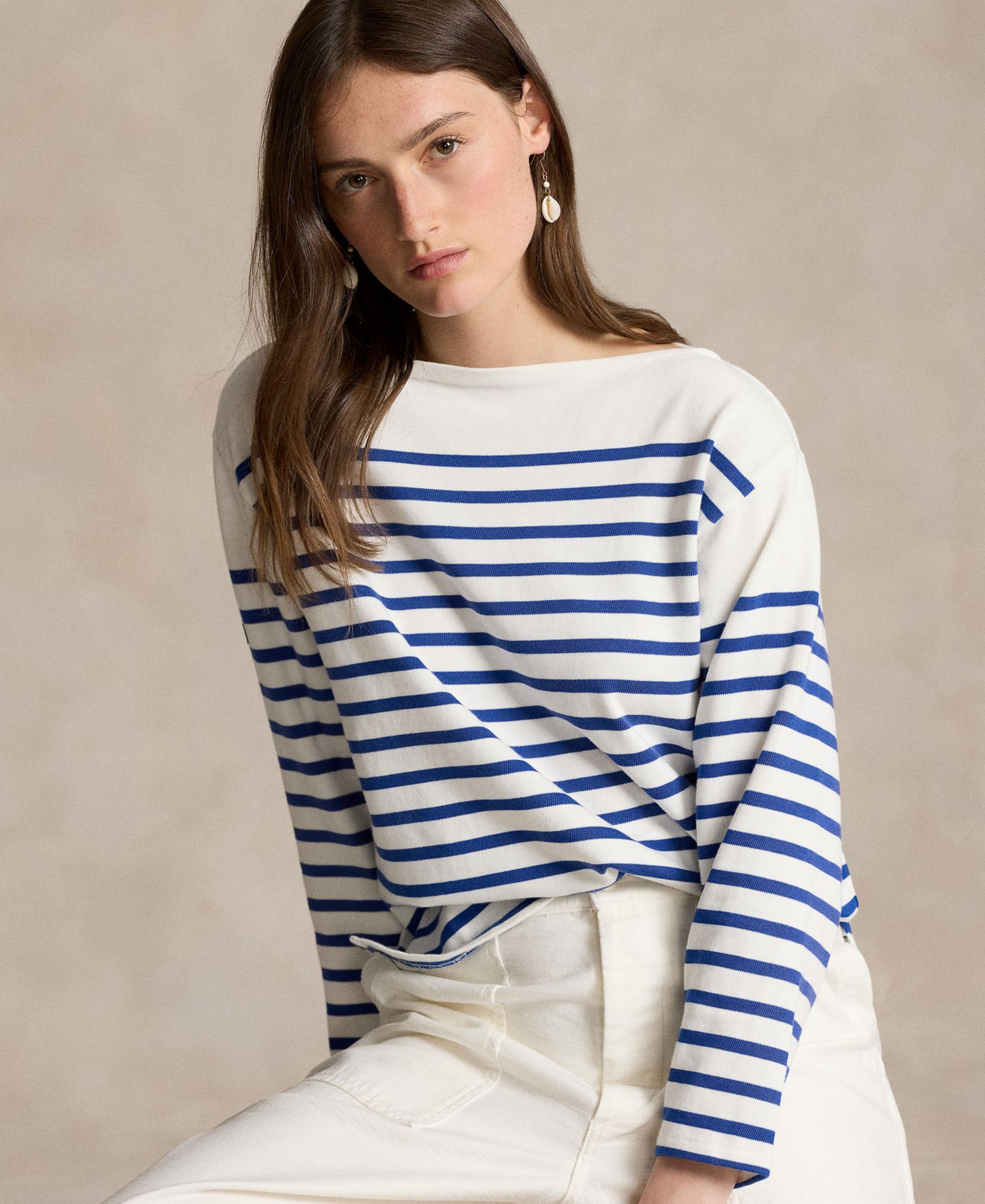 Women's Striped Boat Neck Mariner T-Shirt