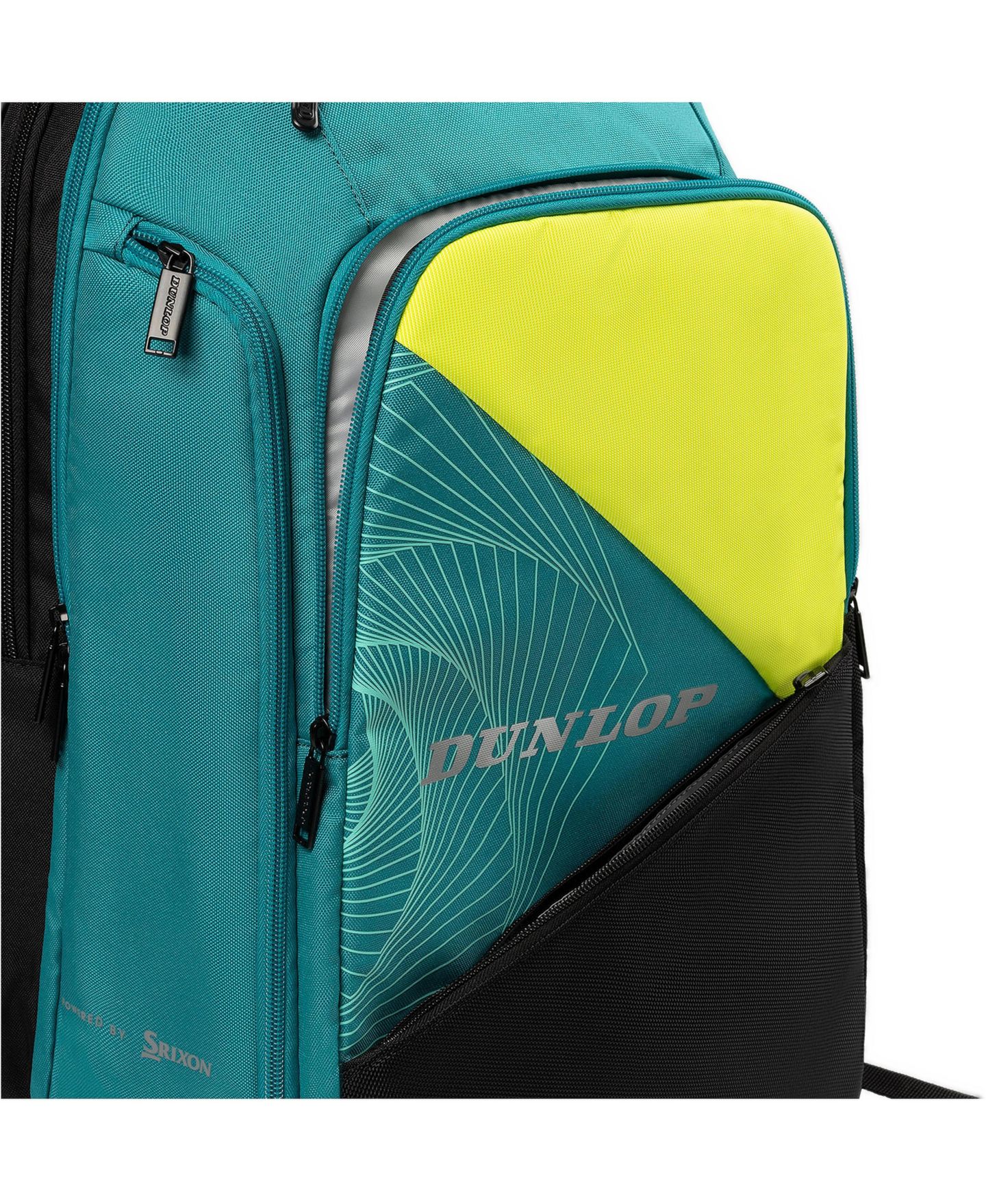 Рюкзак DUNLOP SX Performance Tennis - Blk/Yellow/Teal, цвет: Чёрный / Жёлтый — фото 3
