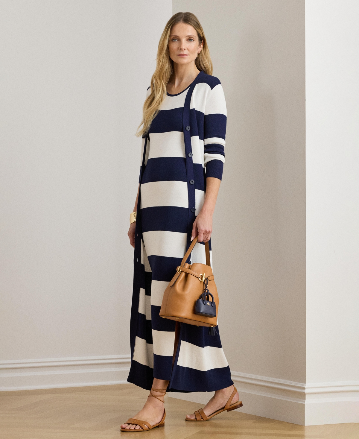 Ralph Lauren Women's Striped Ankle-grazing Cardigan