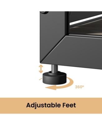 47 Inch Dog Crate Dog Cage Furniture with 3 Doors for Large and Medium Dogs Grey Durable Wooden Dog Kennel