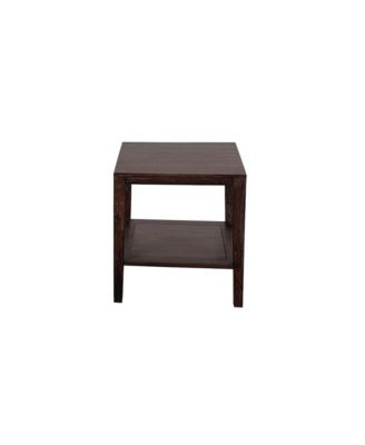 Fall River Solid Sheesham Wood End Table, Gray