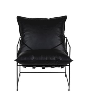 Hagen Black Iron Frame Accent Chair, Black