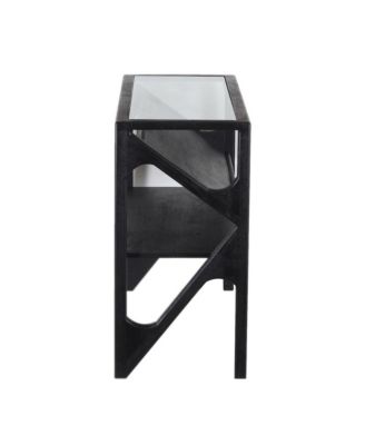Canberra Solid Mango Wood Console Table, Black