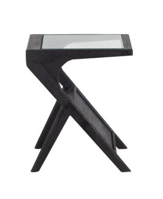 Canberra Solid Mango Wood End Table, Black