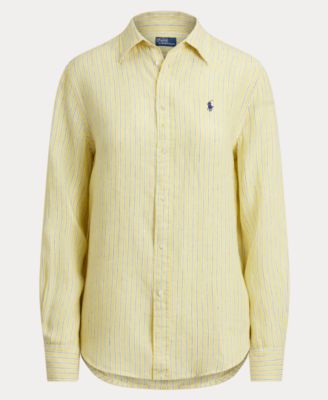 Women's Classic Fit Striped Linen Shirt