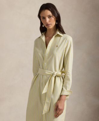 Women's Belted Cotton Oxford Shirtdress