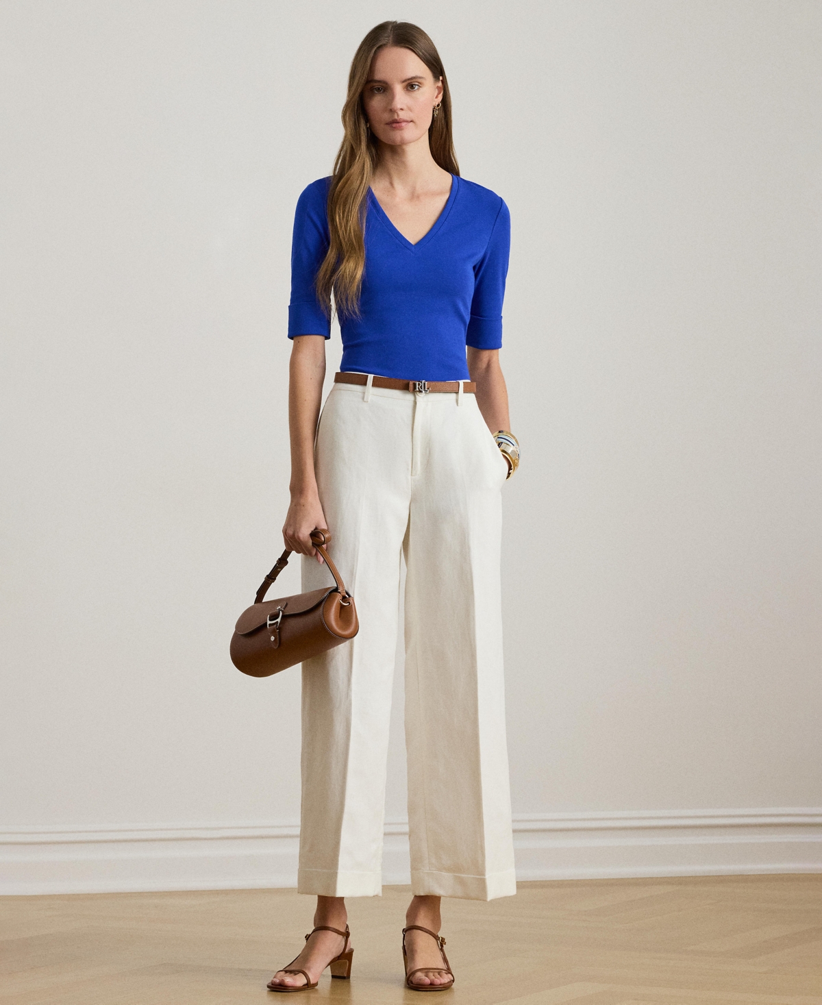 Lauren Ralph Elbow-Sleeve Top