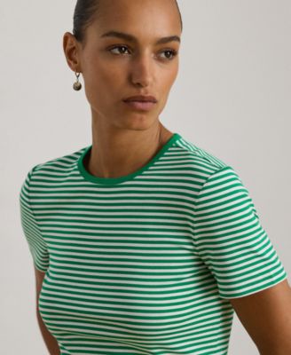 Women's Striped Short Sleeve Crew Neck T-Shirt