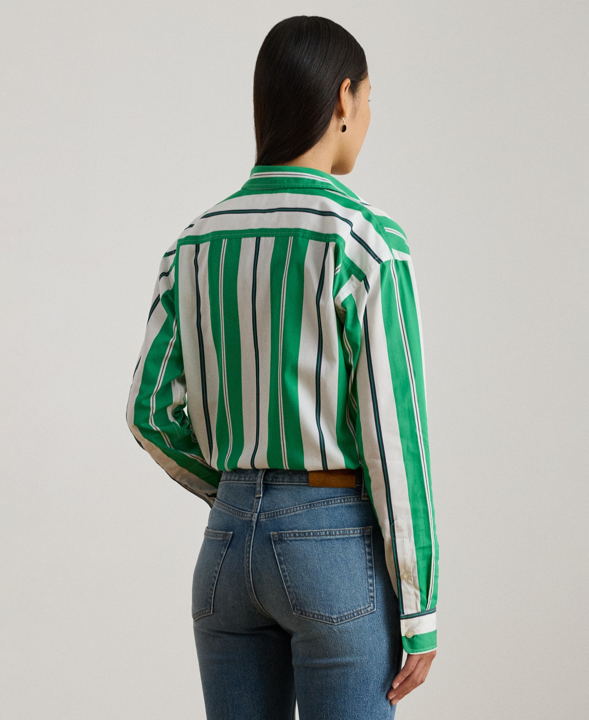 Lauren Ralph Women's Relaxed Fit Striped Broadcloth Shirt
