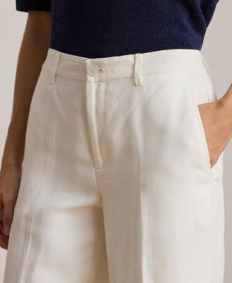 Women's Twill Wide-Leg Cropped Pants
