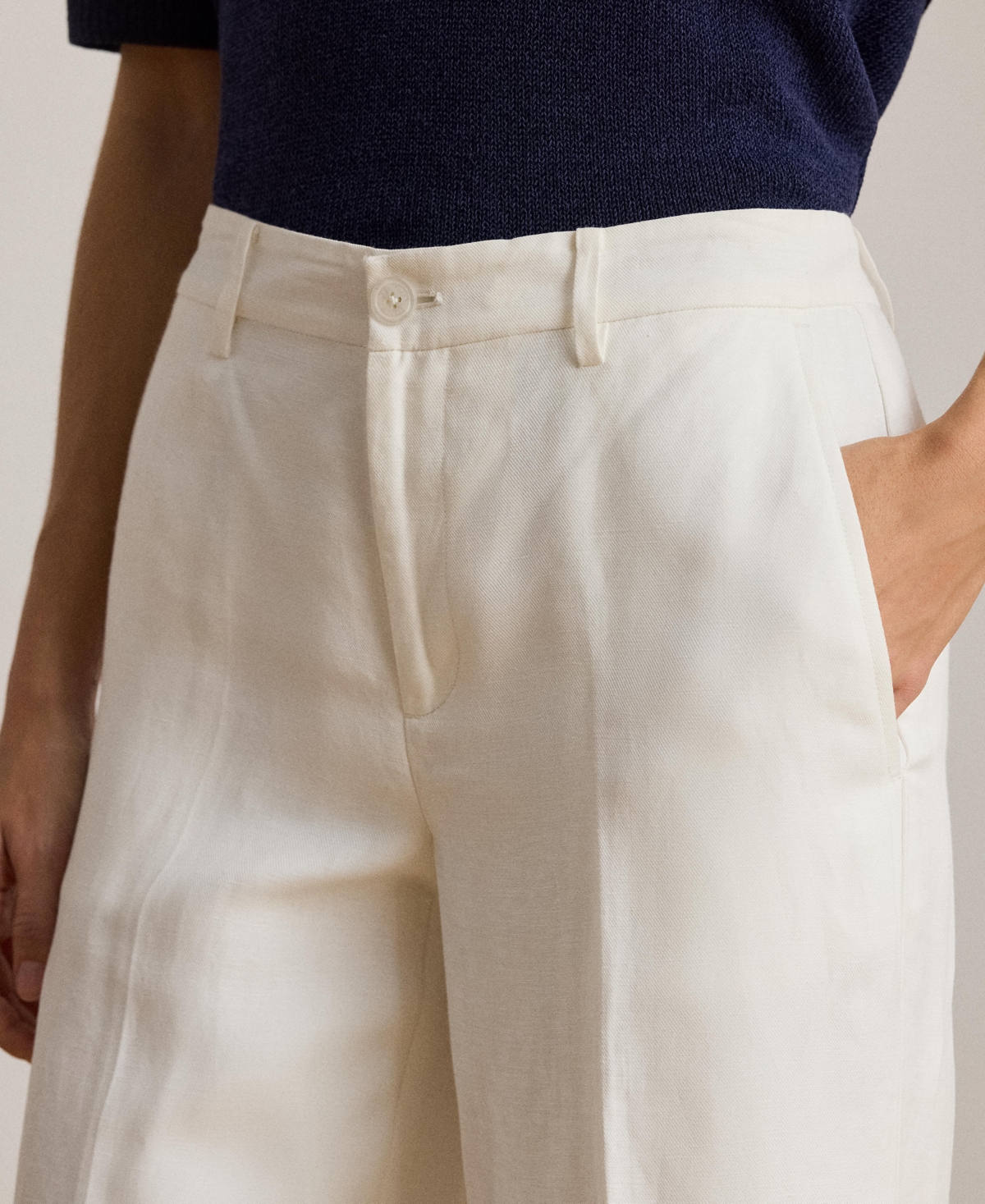 Ralph Lauren Women's Twill Wide-leg Cropped Pants In White