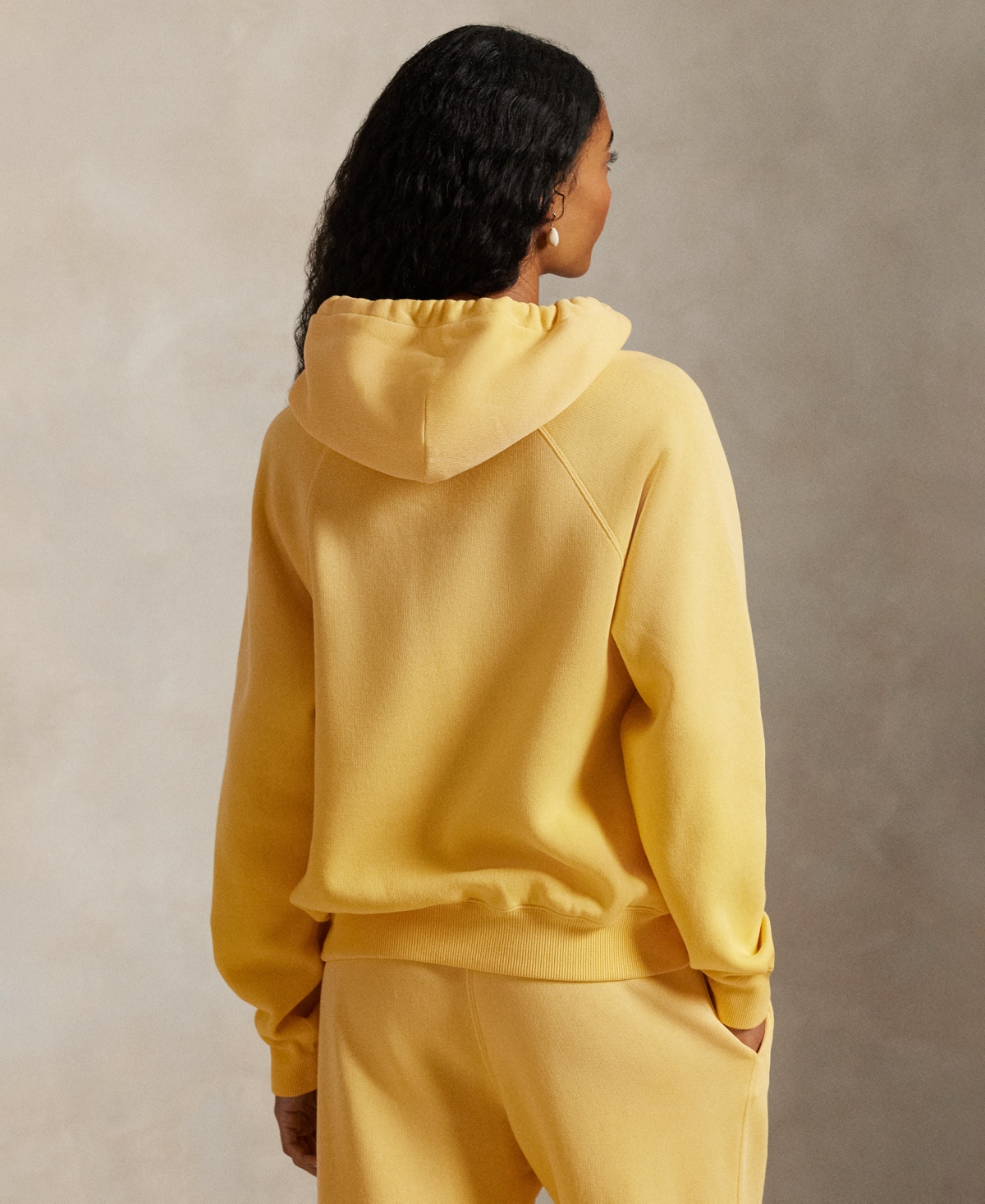 Polo Ralph Lauren Women's Shrunken Fit Fleece Hoodie Sweatshirt In Yellow