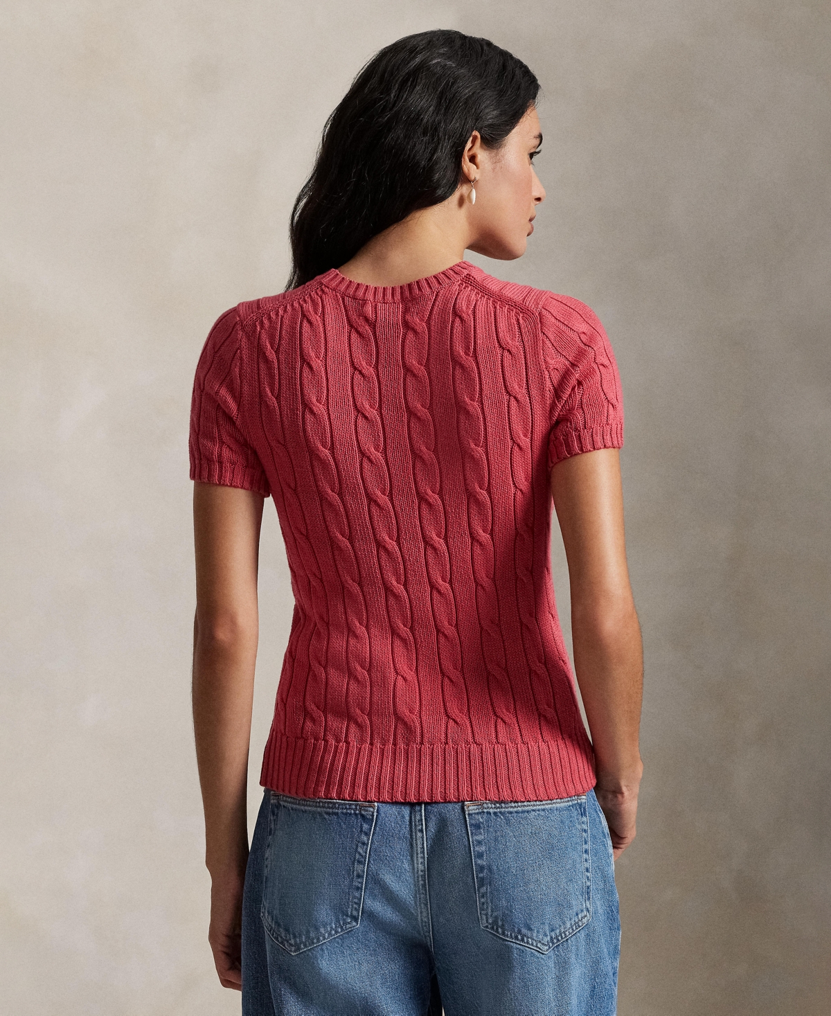 Polo Ralph Lauren Women's Cable-Knit Short-Sleeve Sweater