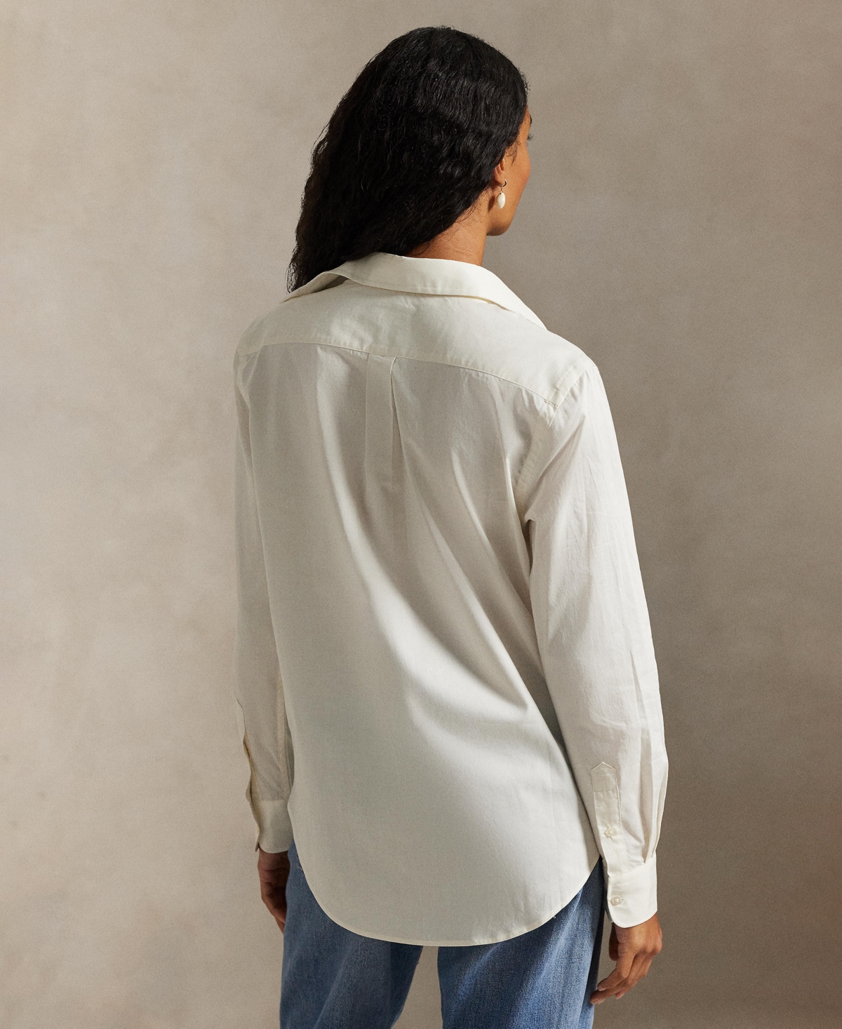 Polo Ralph Lauren Women's Classic-fit Cotton Twill Shirt In White