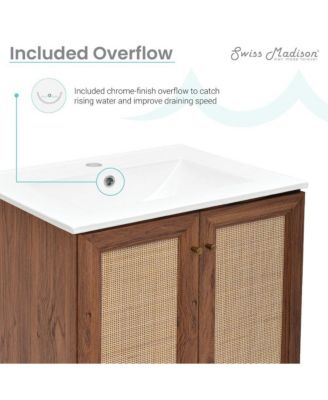 Classe 24" Freestanding Bathroom Vanity in Brown Oak with Sink Top