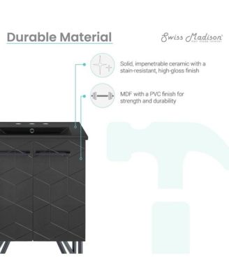 24 in. MDF Annecy Phantom 3-Hole Ceramic Sink Top Bathroom Vanity