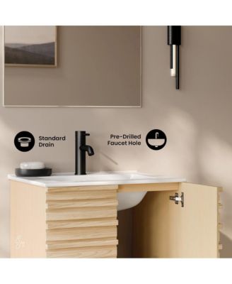 Cascade Wood 24" Wall-Mounted Bathroom Vanity with Sink Top