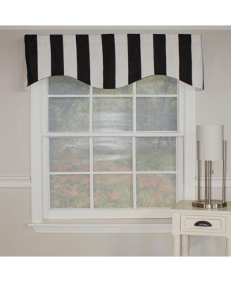 Cabana Stripe Design 3" Rod Pocket Valance 50" x 17" Black by RLF Home
