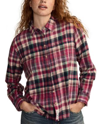 Lucky Brand - Women's Clyde Plaid Boyfriend Button-Down Shirt