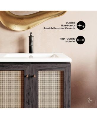 Classe 24" Freestanding Bathroom Vanity in Black Oak with Sink Top