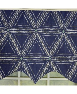 100% Cotton Zircon Regal With Poly/Cotton Ivory lining Rod Pocket Valance 50" x 16" Navy