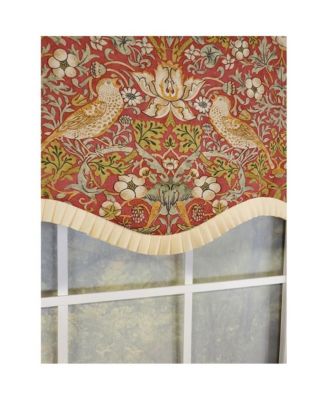 Vivaldi Provence Pleated Ruffle Nature-Inspired Bird Motifs No Header Luxurious Home Decor Valance 50" x 14" Green