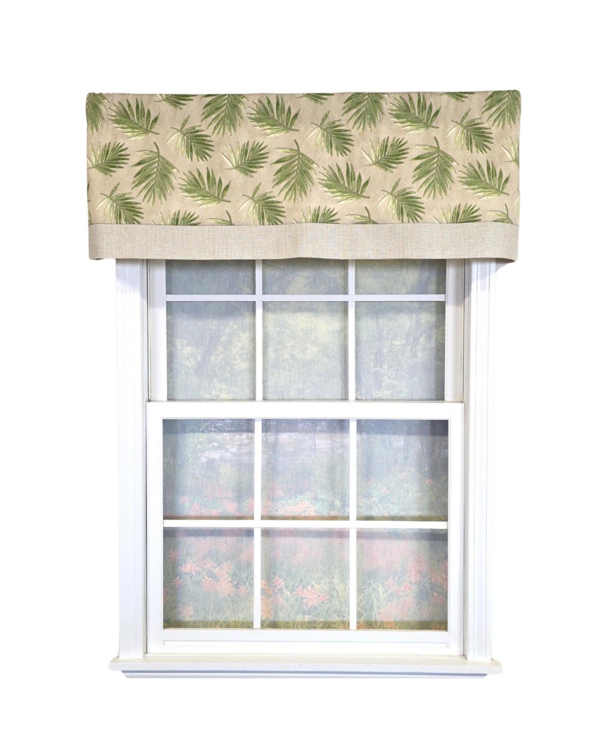 Rlf Home 100% Cotton Hawthorn Banded With Poly/Cotton Ivory lining Rod Pocket Valance 50" x 17" Taupe