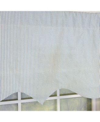100% Cotton Seersucker Regal With Poly/Cotton Ivory lining Rod Pocket Valance 50" x 16" Blue