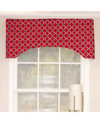 Andromeda Geometric Arch 3" Rod Pocket Valance 50" x 17" Red by RLF Home