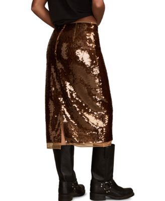 Women's Sequin Midi Pencil Skirt