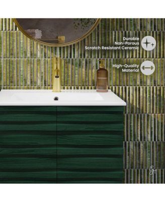 24" MDF Cascade Freestanding Bathroom Vanity with Sink Top