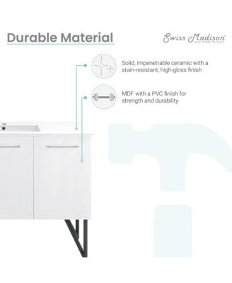 Annecy 48" Freestanding Bathroom Vanity in White with Sink Top