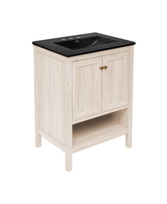 24" Freestanding Bathroom Vanit, 3-Hole Centerset Sink Top