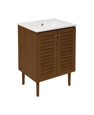 24" MDF Freestanding Bathroom Vanity with 3-Hole Centerset Sink Top