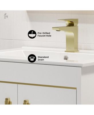 Lumiere 24" Freestanding Bathroom Vanity in White with Sink Top