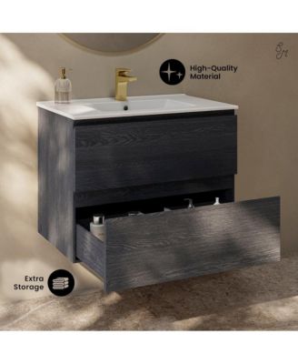Liberte 30" Wall-Mounted Bathroom Vanity with Sink Top