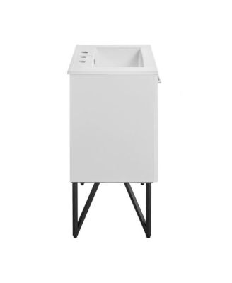 Annecy 24 in. White Bathroom Vanity With White, 3-Hole Ceramic Sink Top
