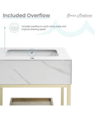 Beau 24" Open Shelf Natural Oak Frame Freestanding Bathroom Vanity with Sink Top