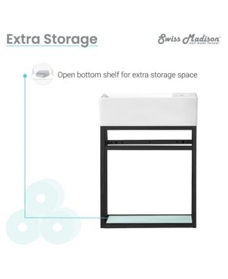 Pierre 19.5 Single, Metal Frame, Open Shelf, Bathroom Vanity