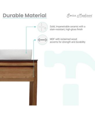 24" Reclaimed Wood Vanity, Walnut, Slate Countertop and Single Hole Vessel Sink