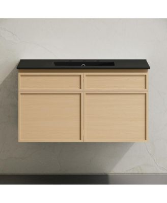 36" Wall-Mounted Bathroom Vanity, 3-Hole Widespread Sink Top