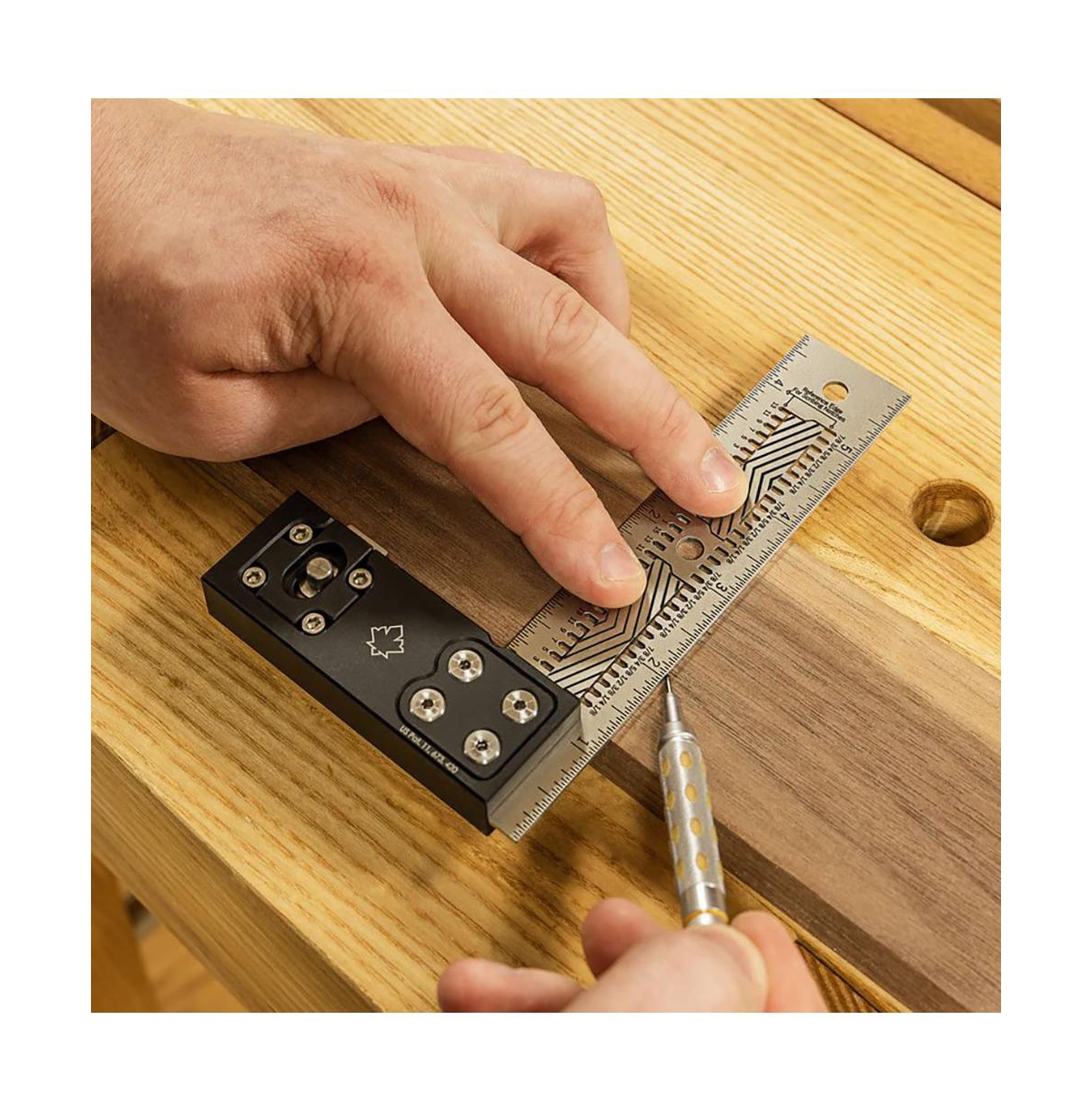 JessEm 07406 150mm Stainless Steel Precision Square Measuring Tool Ruler with Patented Flex Grip and Fade Resistant Markings - Metric