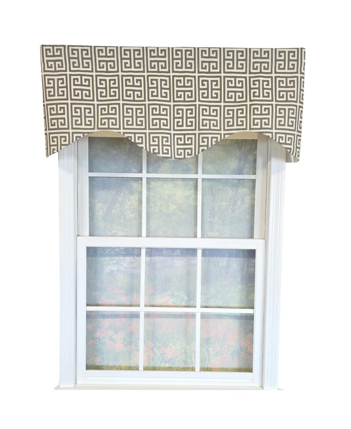 Rlf Home 100% Cotton Tower Cornice With Poly/Cotton Ivory lining Rod Pocket Valance 50" x 17" Beige