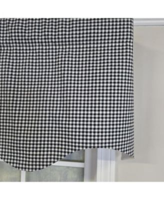 100% Cotton Gingham Regal With Poly/Cotton Ivory lining Rod Pocket Valance 50" x 16" Black