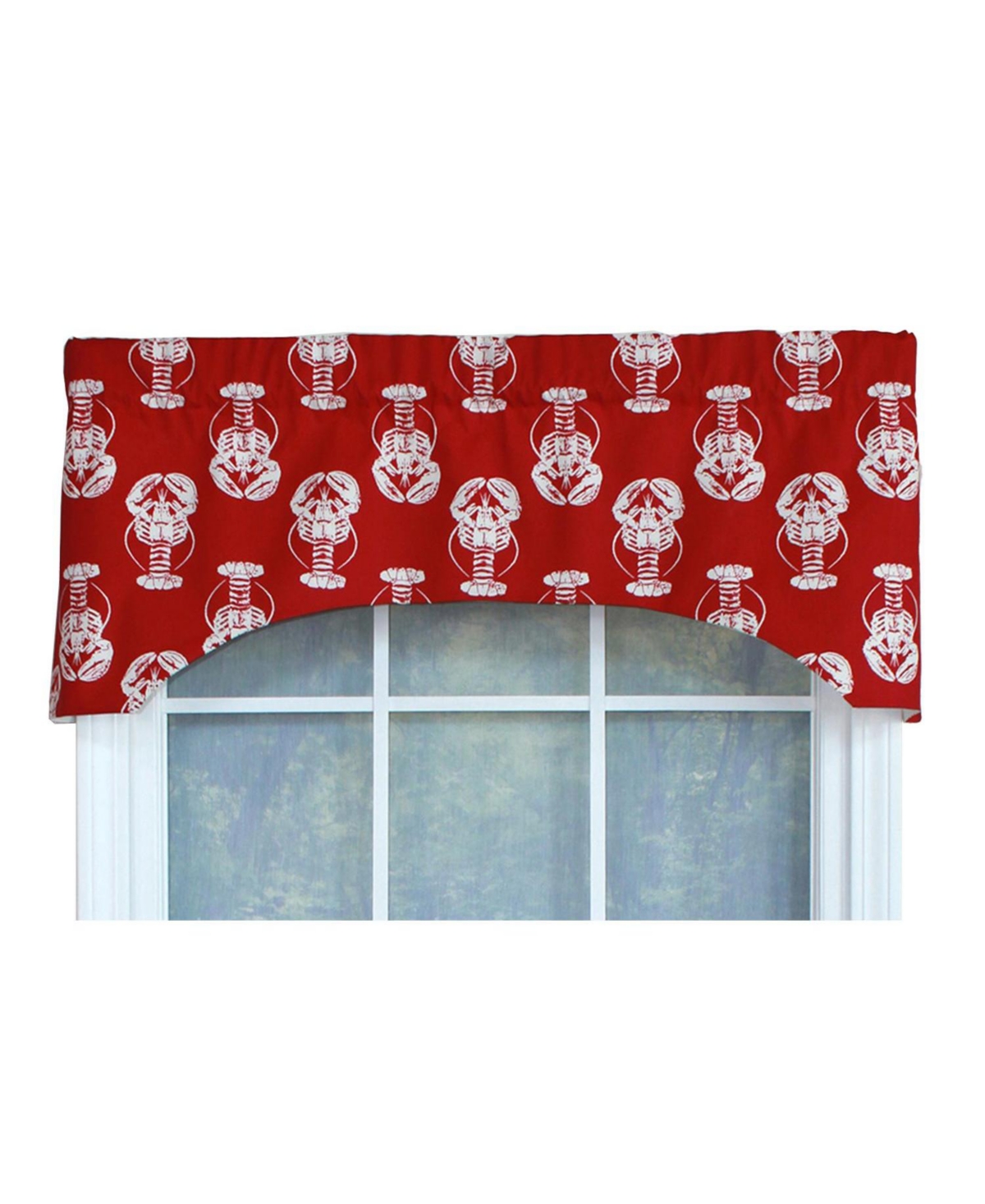 Rlf Home Claws Arch 100% Cotton with Fully Lined 3" Rod Pocket Valnance for Windows 50" x 17" Red