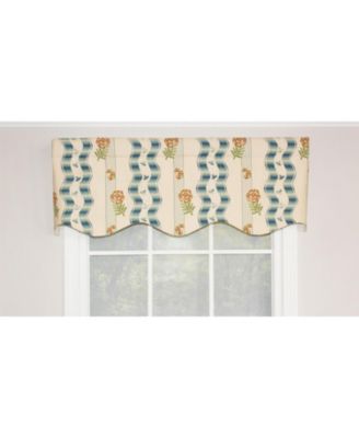 Dauphine Provance 100% Cotton with Fully Lined 3" Rod Pocket Valnance for Windows 50" x 15" Teal