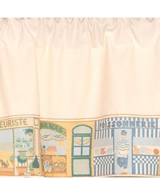 Jour De Shopping Banded 100% Cotton with Fully Lined 3" Rod Pocket Valnance for Windows 50" x 15" Ivory