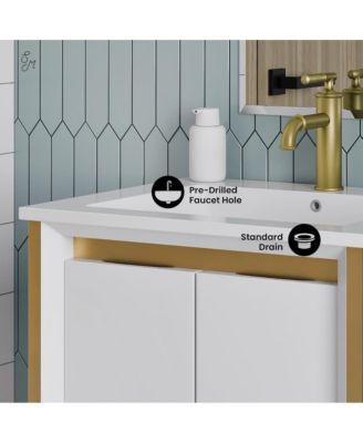 24" MDF 2 Doors 1 Open Shelf Marseille Bathroom Vanity