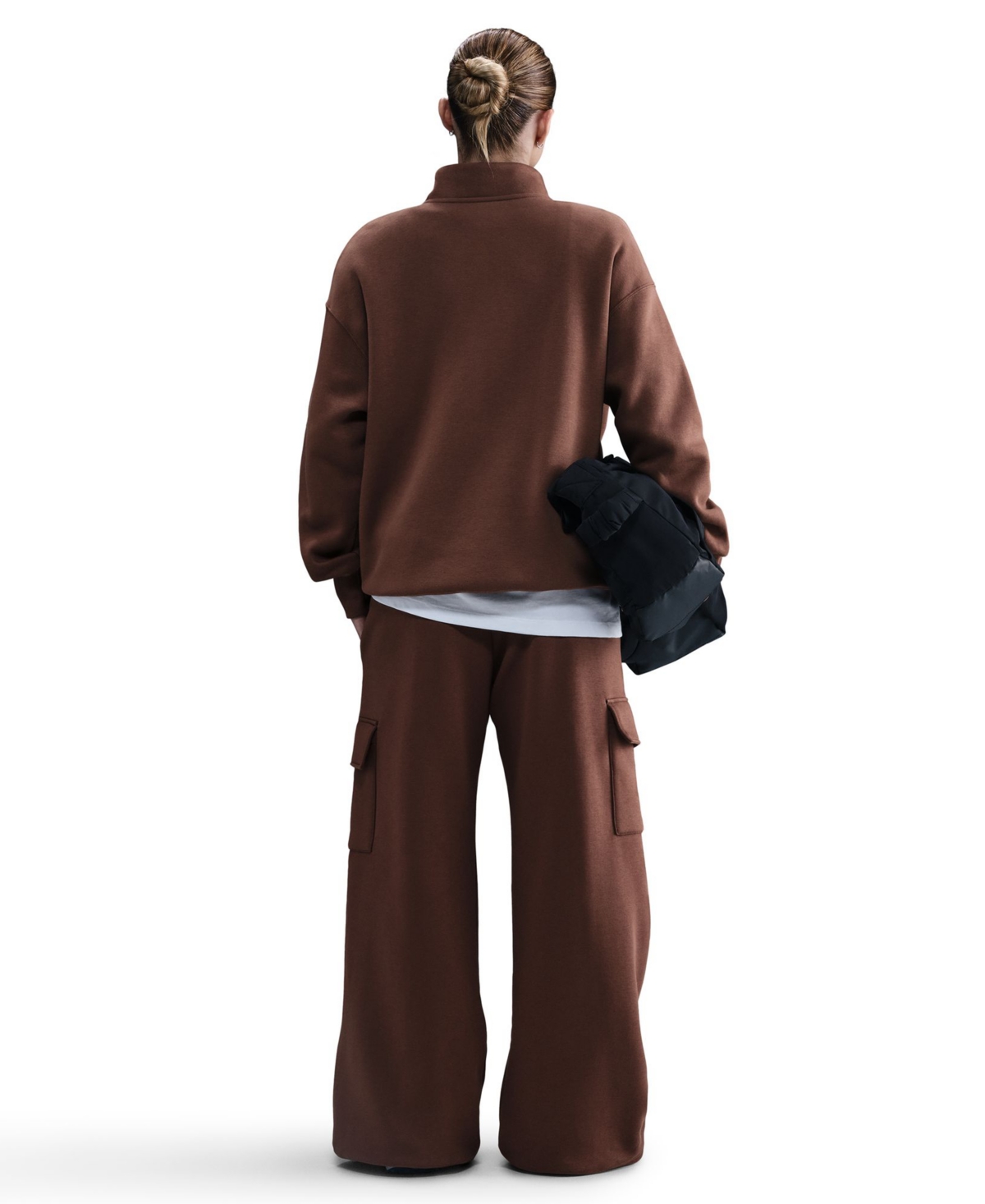 Nike Women's Phoenix Fleece Cargo Sweatpants In Brown