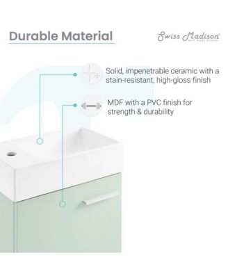 Wood 18" Wall-Mounted Bathroom Vanity